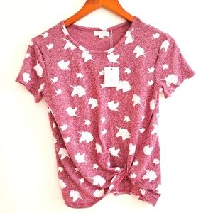 New with tags unicorn print knot shirt size XL.
